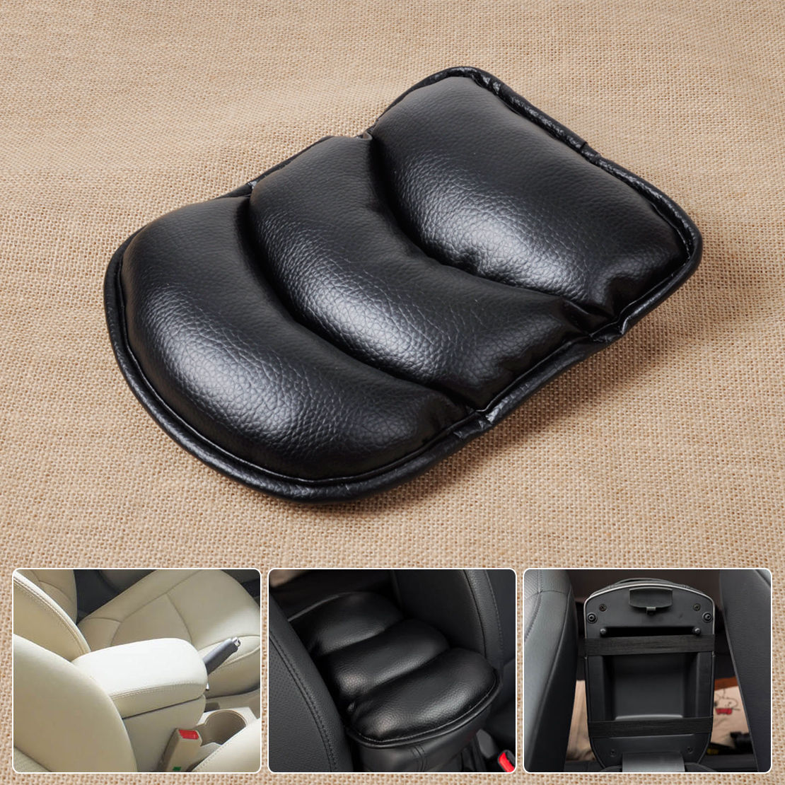 Black Car Armrest Center Console Pad Cushion Support Box Top Mat Liner For Audi