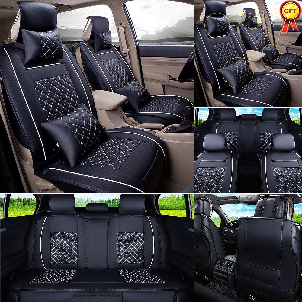 Awesome From US Car Seat Cover Size L PU Leather 5-Seats Front \u0026 Rear Cushion W\/pillows 2018 ...