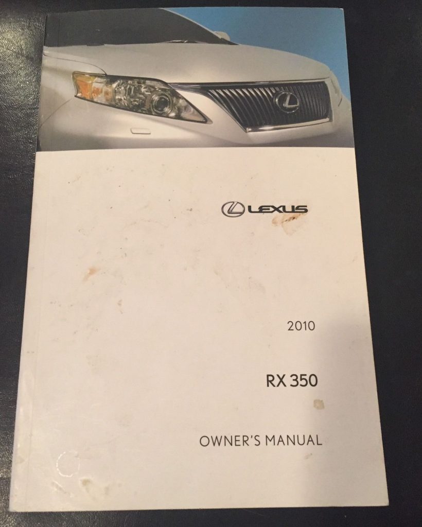 2010 Lexus RX350 Owners manual 2022 2023 is in stock and for sale