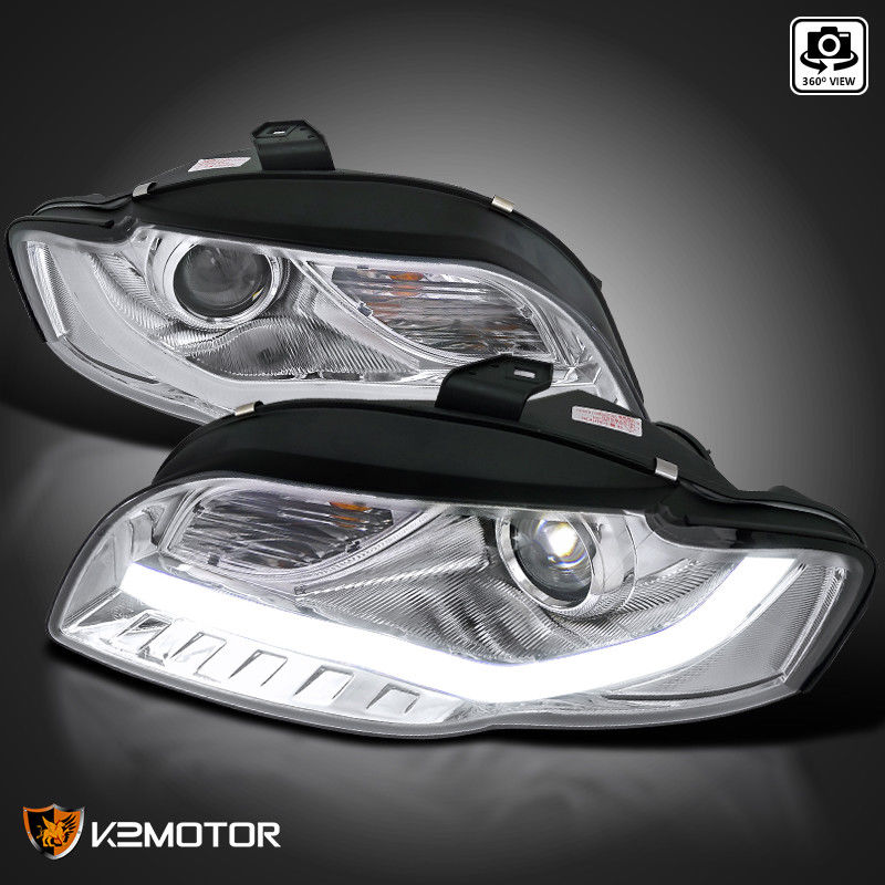 For 2006-2008 Audi A4 S4 B7 Projector Headlights Audi R8 LED Strip Style 