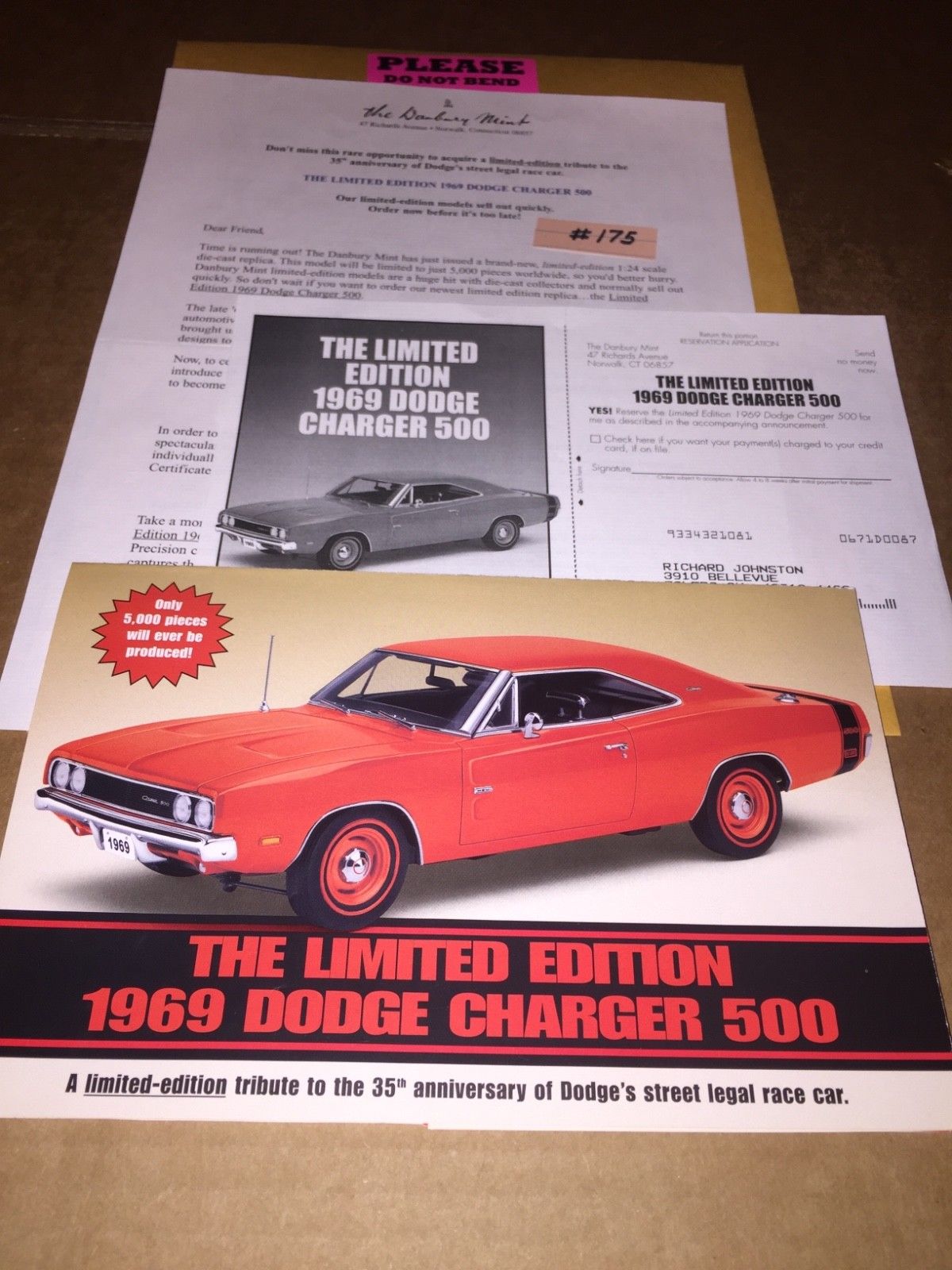 Used 1969 Dodge Charger Brochure Danbury Mint 175 2022 2023
