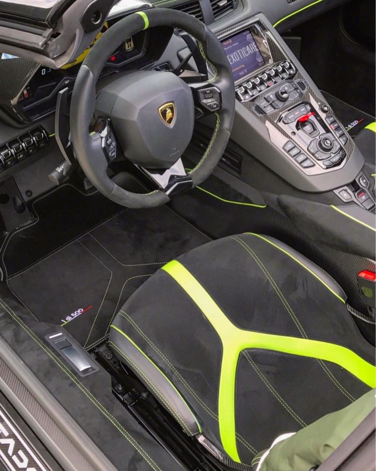 Lamborghini Huracan Performante Floor Mats Alcantara and Carbon Fiber ...
