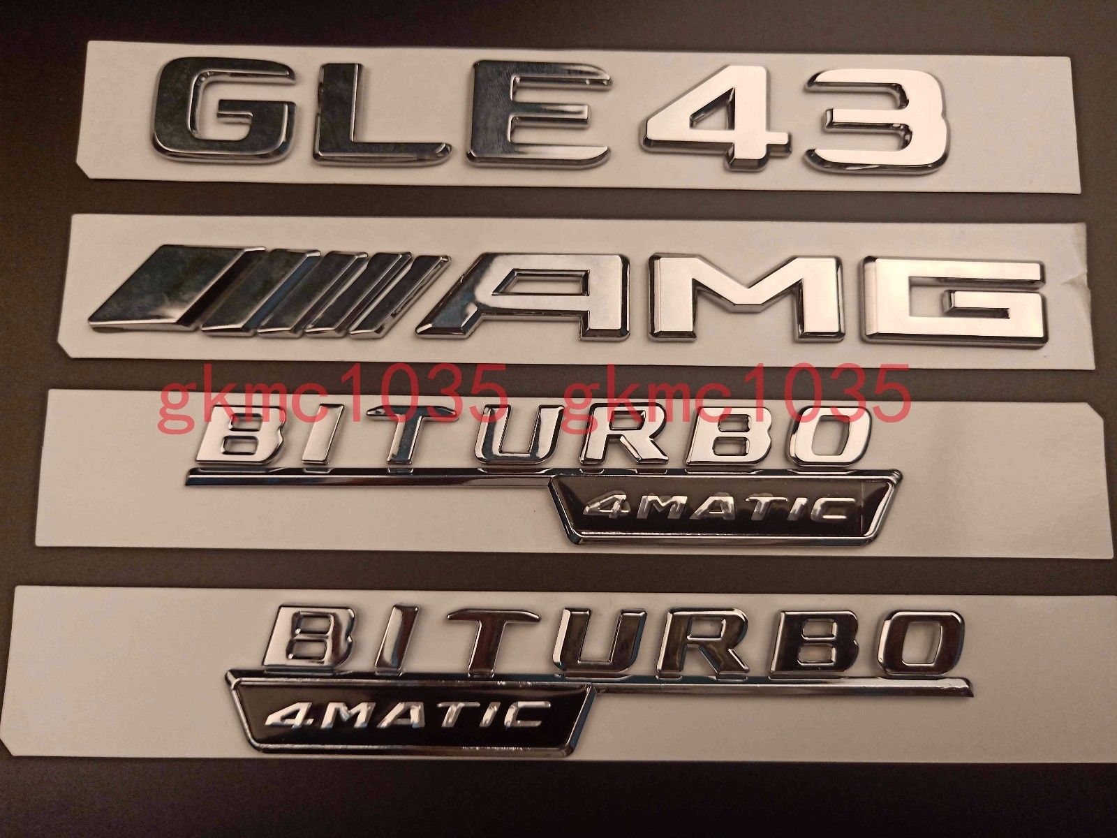 Flat Gloss Black "GLE43 AMG BITURBO" Emblem Badge Sticker for Mercedes Benz GLE 